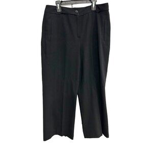 Larry Levine Stretch Black Dress Pants Sz 8 Button Closure Pockets